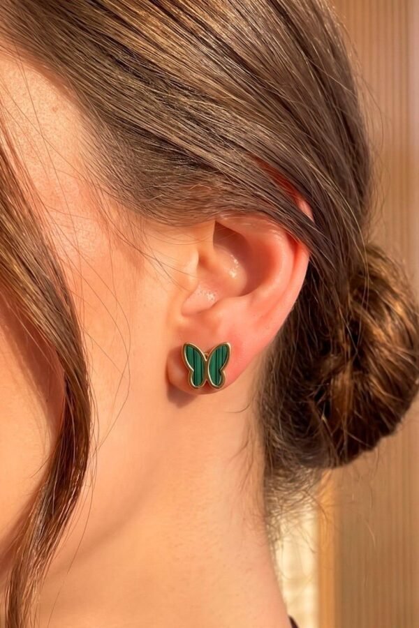 Emerald Butterfly Studs