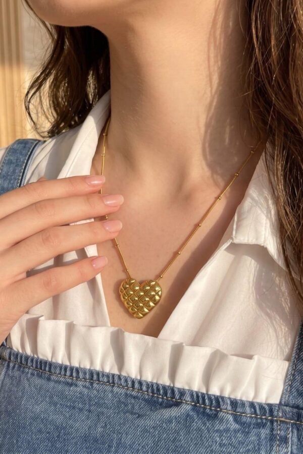 Quilted Golden Heart