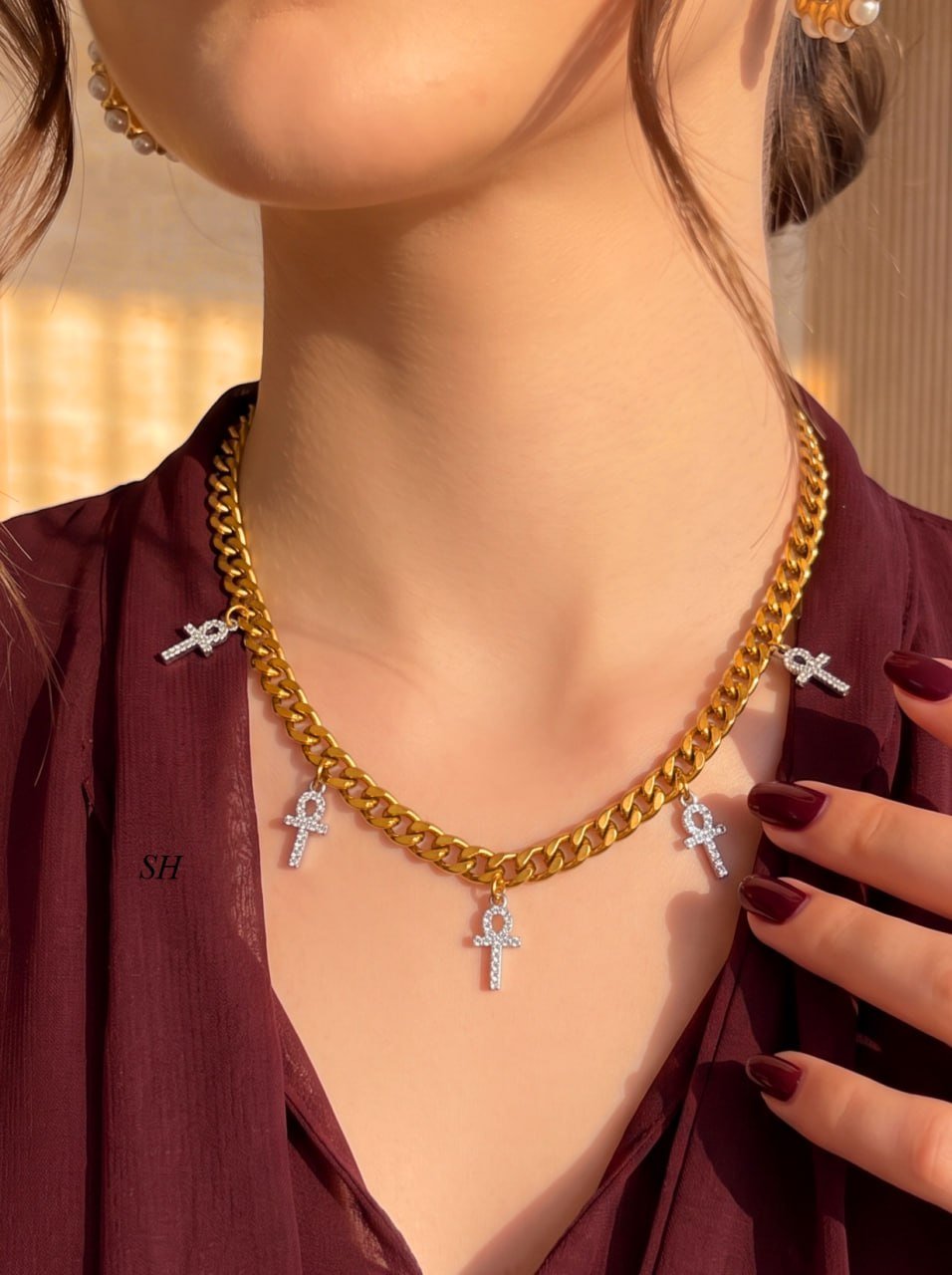 Cross Charm Chain