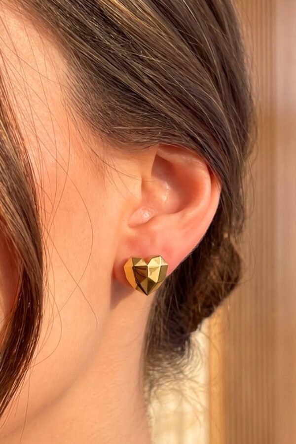 Geometric Heart Studs